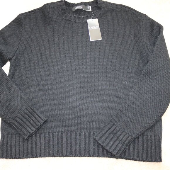 Lauren Ralph Lauren Sweaters - Lauren Ralph Lauren Black Ribbed Crewneck Sweater